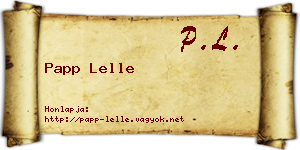 Papp Lelle névjegykártya